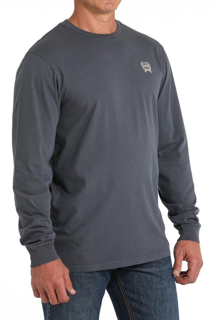 Cinch Men's Blue Logo Long Sleeve Tee