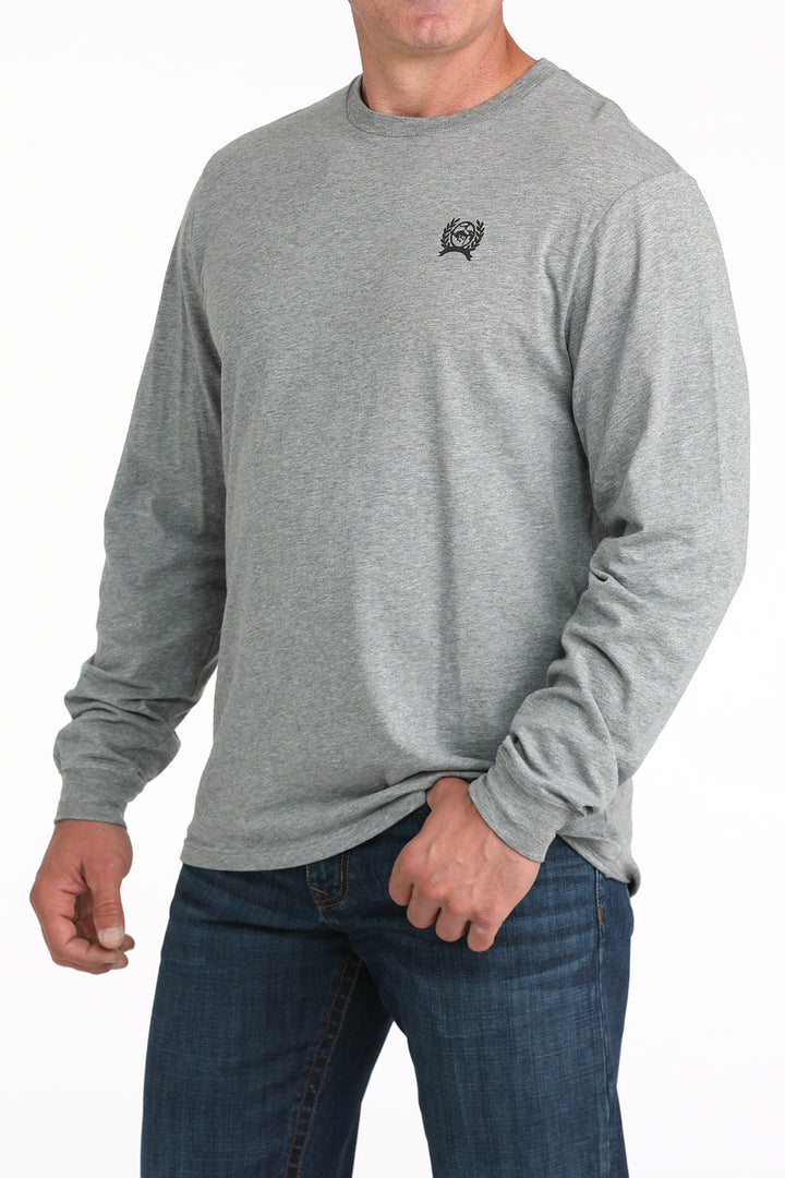 Cinch Men's Gray Logo Long Sleeve Tee