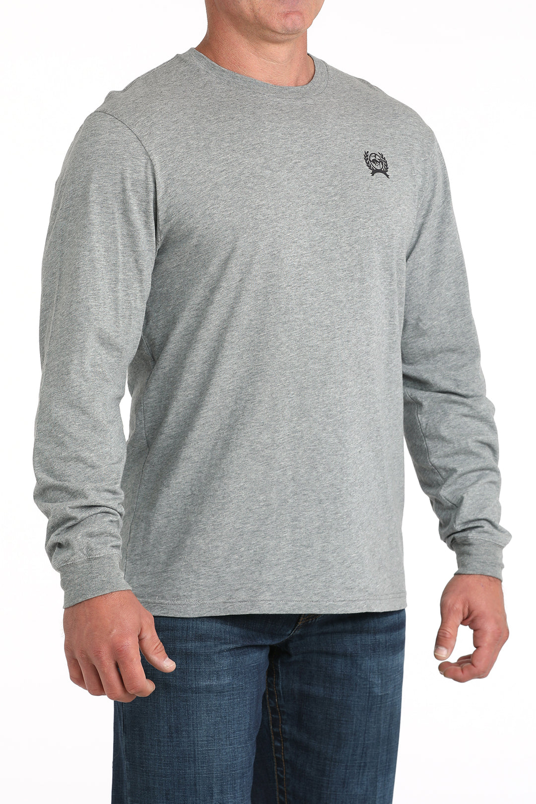 Cinch Men's Gray Logo Long Sleeve Tee