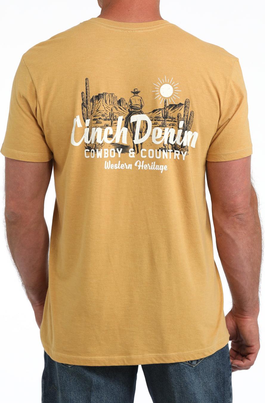 Cinch Men's Gold Cowboy and Country Graphic Tee
