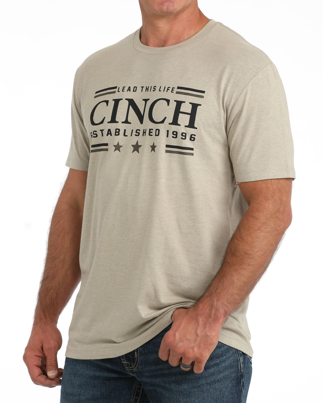 Cinch Men's Khaki Lead This Life Tee