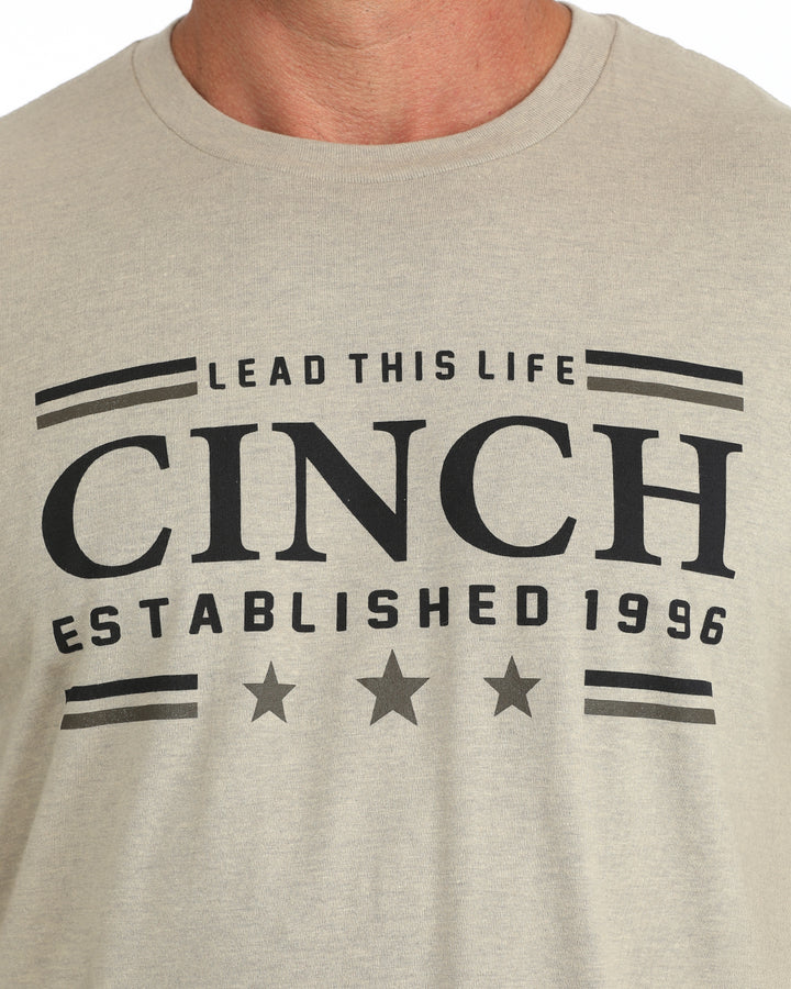 Cinch Men's Khaki Lead This Life Tee