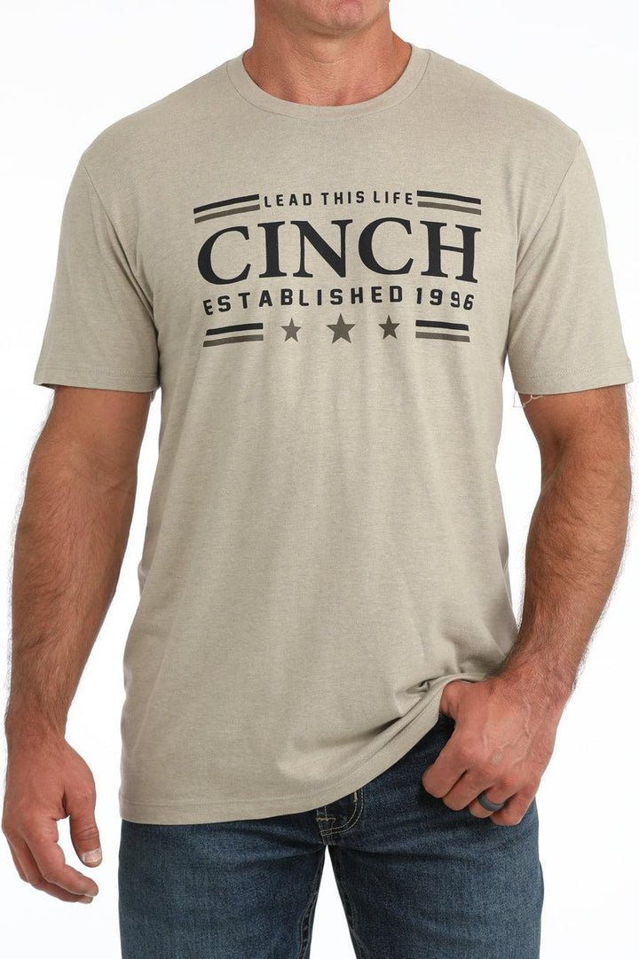 Cinch Men's Khaki Lead This Life Tee