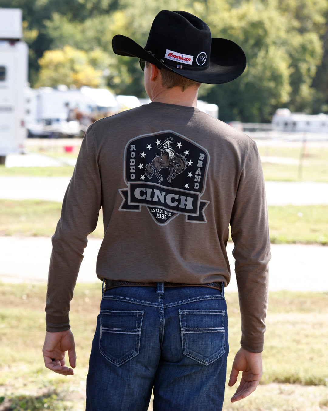 Cinch Men's Brown Rodeo Brand Long sleeve Tee