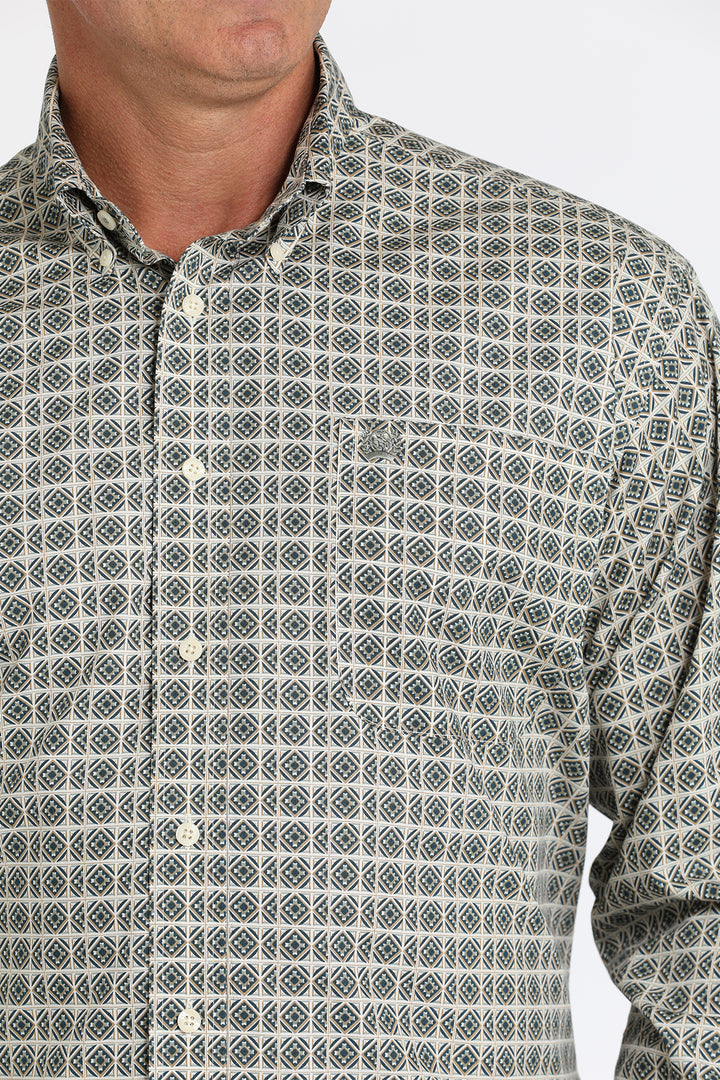 Cinch Men's Cream Kaleidoscope Button Down Shirt