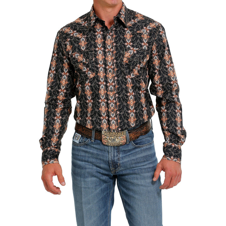 Cinch Men's Black Print Modern Button Down Western Shirt