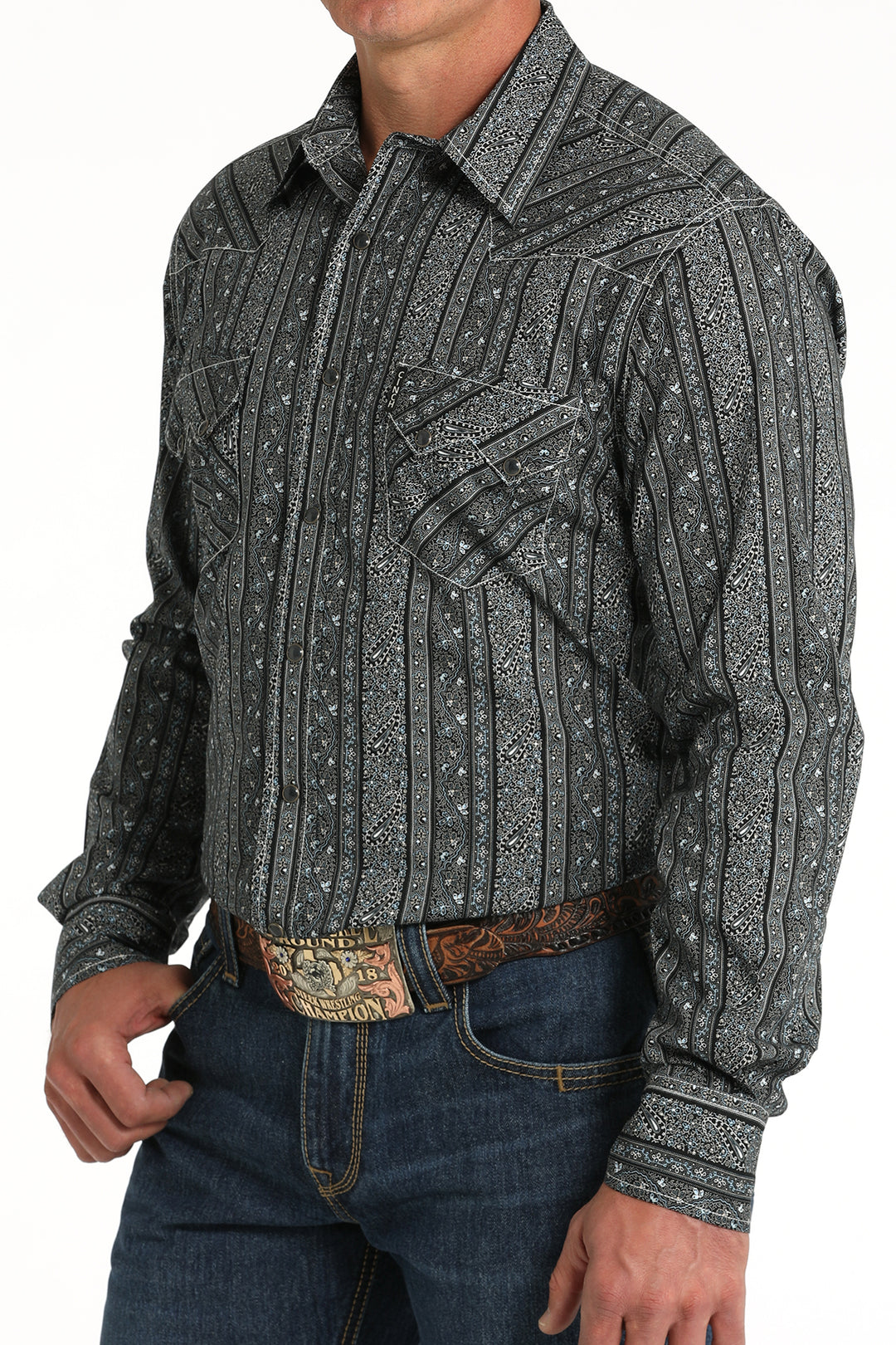 Cinch Men's Black Modern Fit Snap Western Shirt