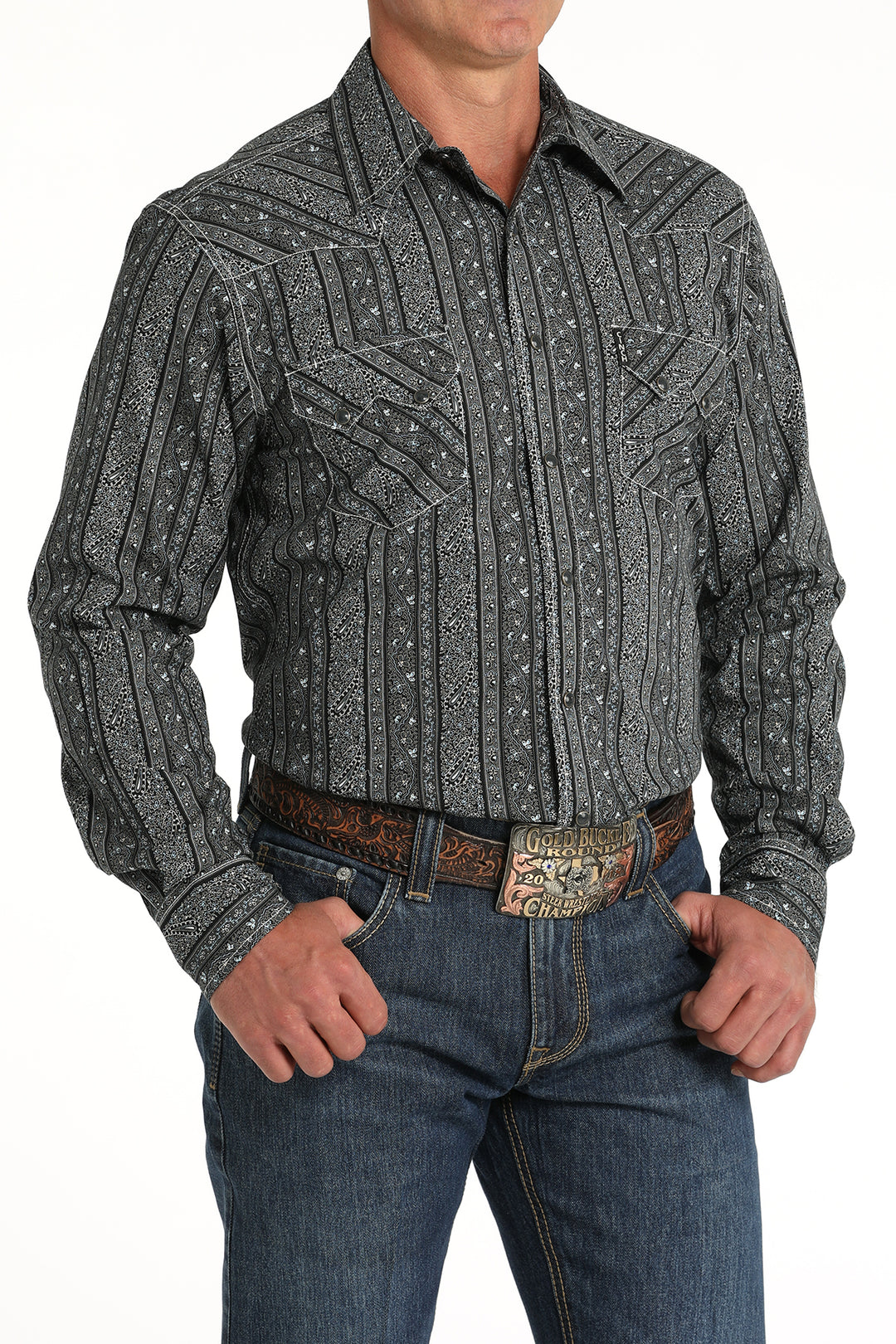 Cinch Men's Black Modern Fit Snap Western Shirt