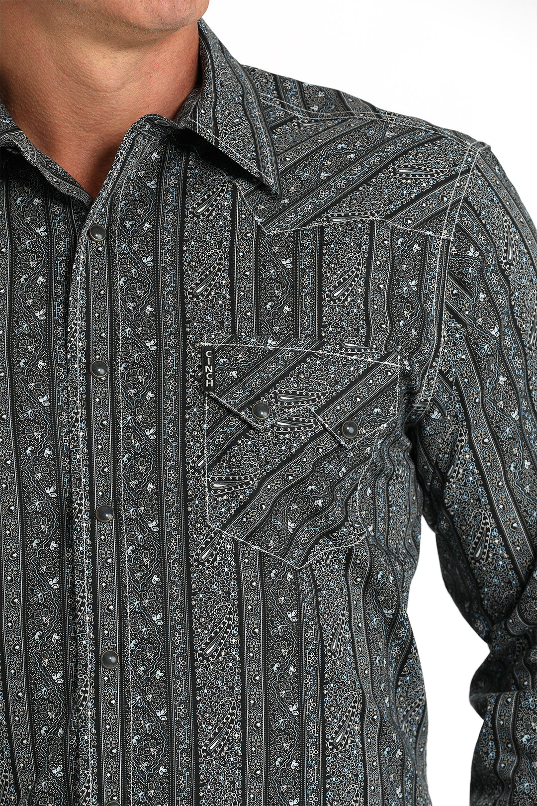 Cinch Men's Black Modern Fit Snap Western Shirt