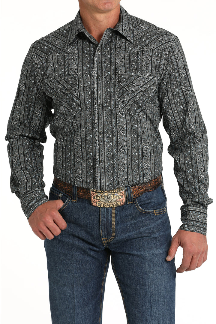 Cinch Men's Black Modern Fit Snap Western Shirt