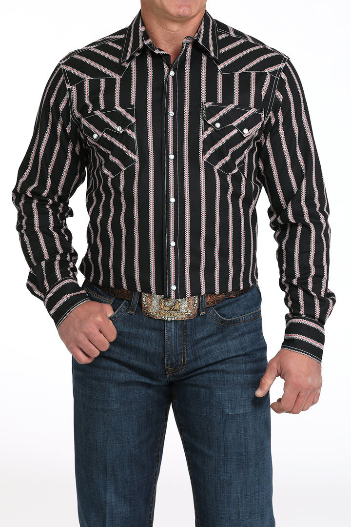 Cinch Men's Black Stripe Modern Snap Down Shirt