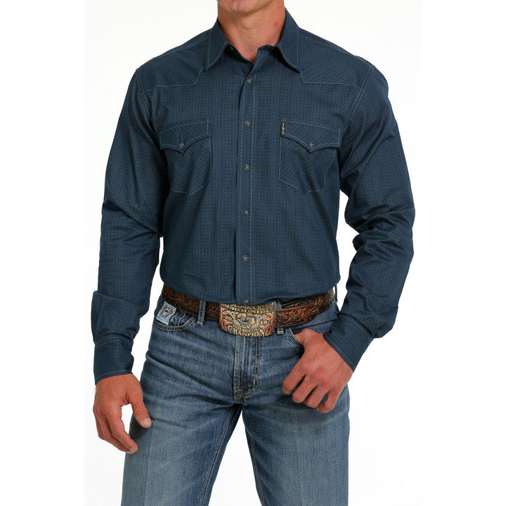 Cinch Men's Modern Fit Navy Snap Western Shirt
