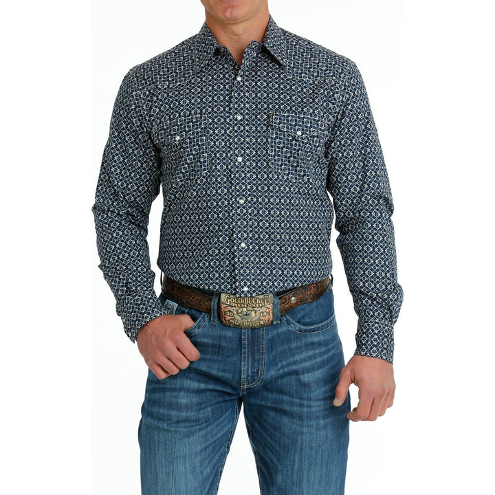 Cinch Men's Navy Modern Fit Western Shirt