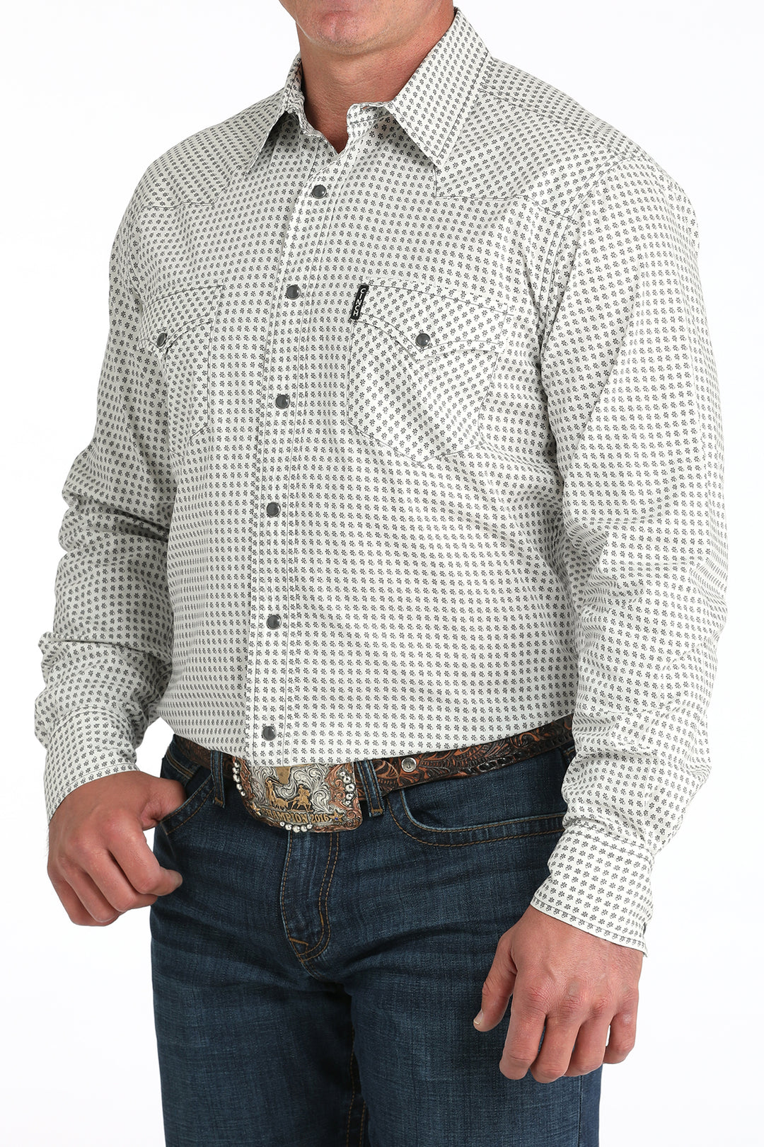 Cinch Men's Cream Modern Fit Snap Down Shirt