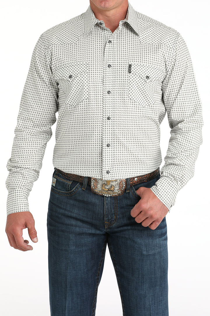 Cinch Men's Cream Modern Fit Snap Down Shirt