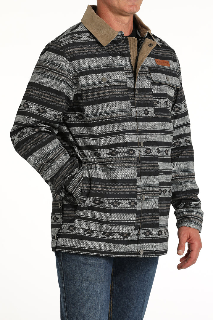 Cinch Men's Black and Gray Barn Coat