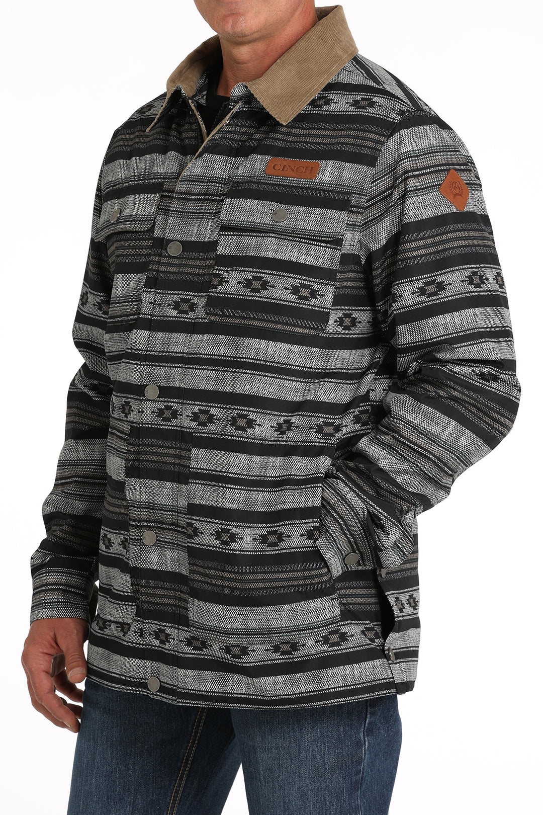 Cinch Men's Black and Gray Barn Coat