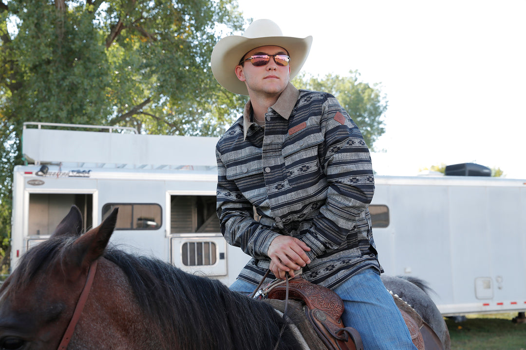 Cinch Men's Black and Gray Barn Coat