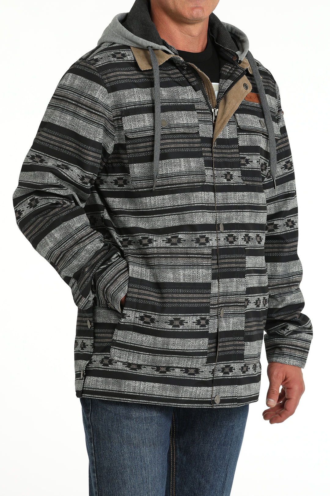 Cinch Men's Black and Gray Barn Coat