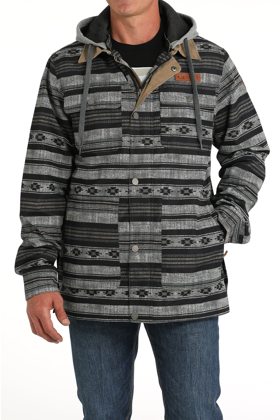 Cinch Men's Black and Gray Barn Coat