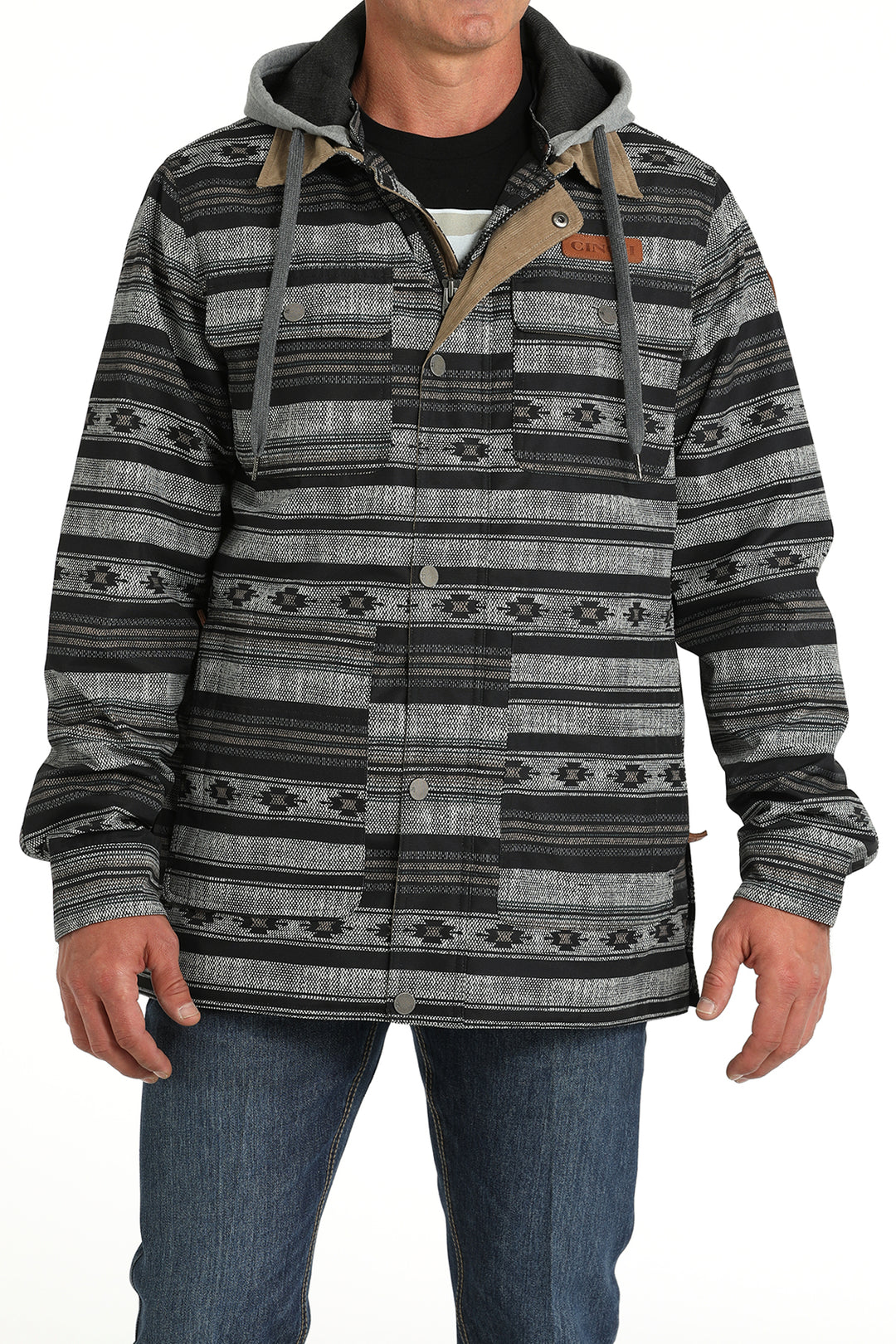 Cinch Men's Black and Gray Barn Coat