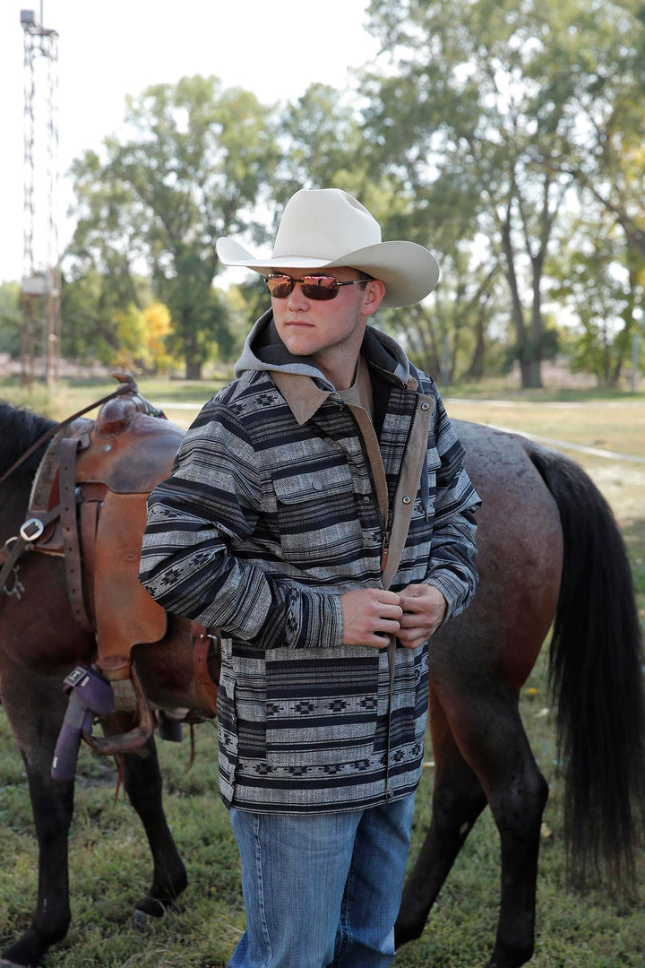 Cinch Men's Black and Gray Barn Coat