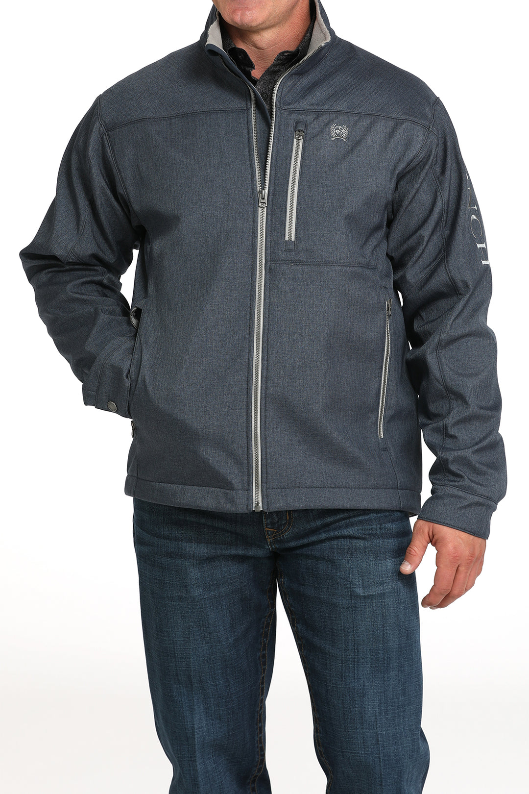 Cinch Men's Navy Concealed Carry Herringbone Bonded Jacket