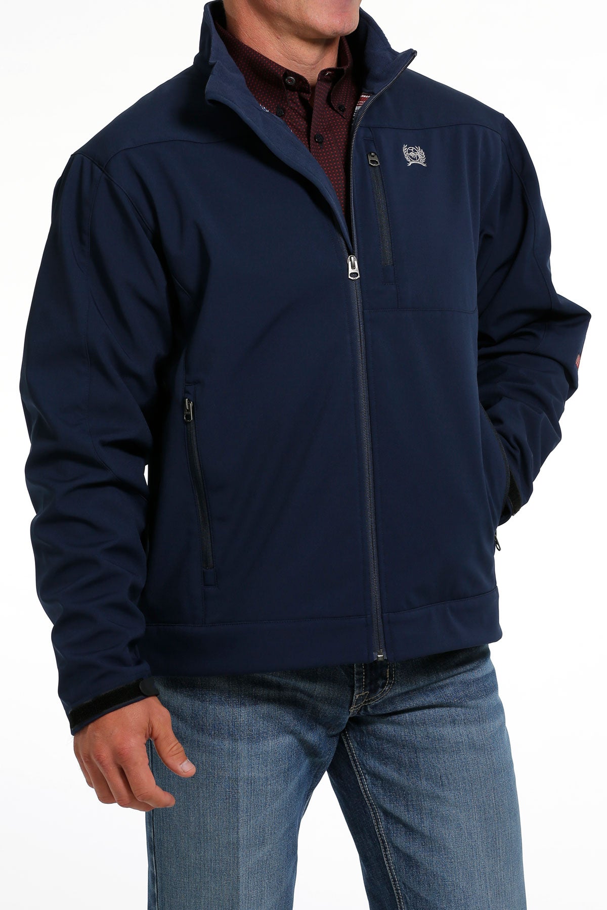 Cinch Men's Navy Solid Bonded Jacket – West 20 Saddle Co.