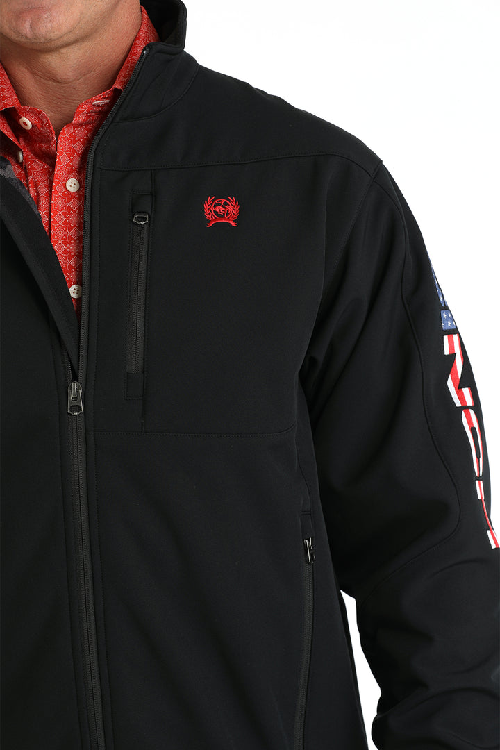 Cinch Men's Black Bonded Jacket with Patriotic Logo