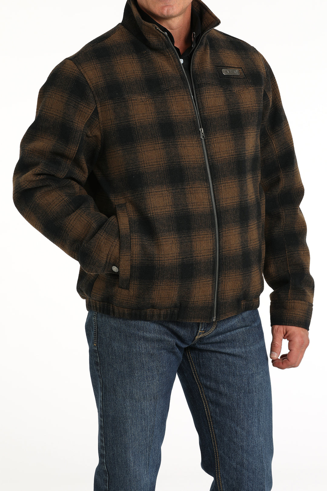 Cinch Men's Brown Plaid Concealed Carry Western Jacket