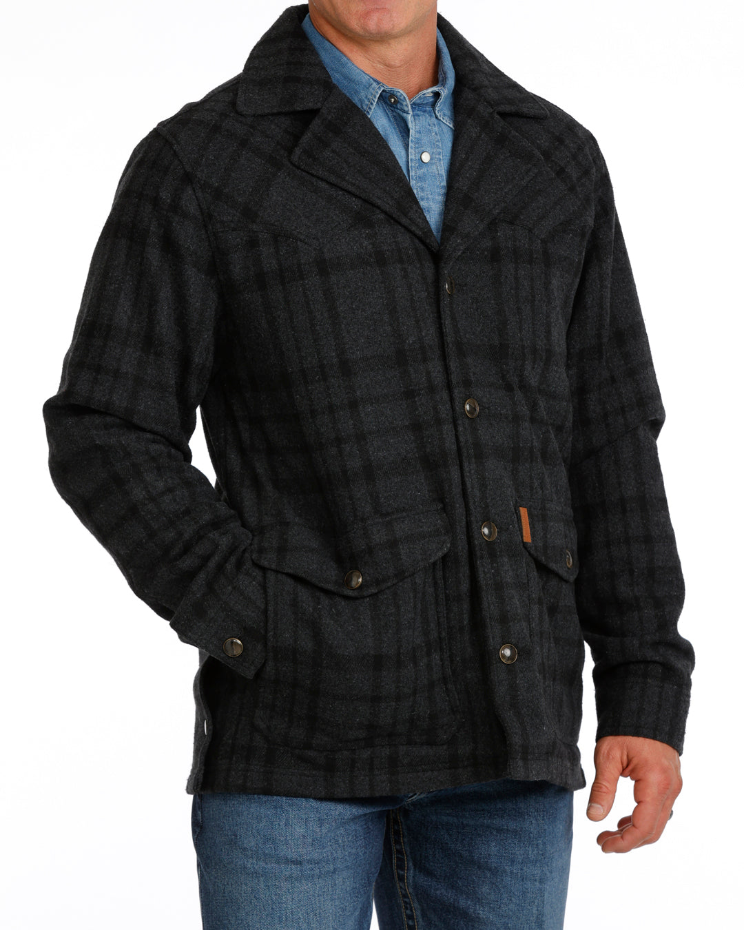 Cinch Men's Black Jacquard Wooly Ranch Coat