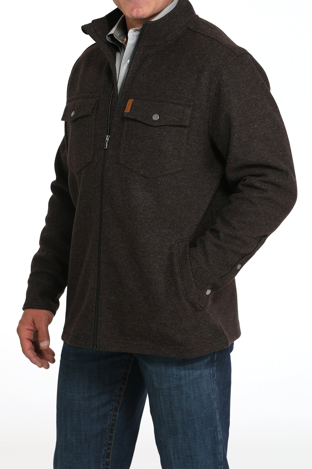 Cinch Men's Brown Knit Shirt Jacket