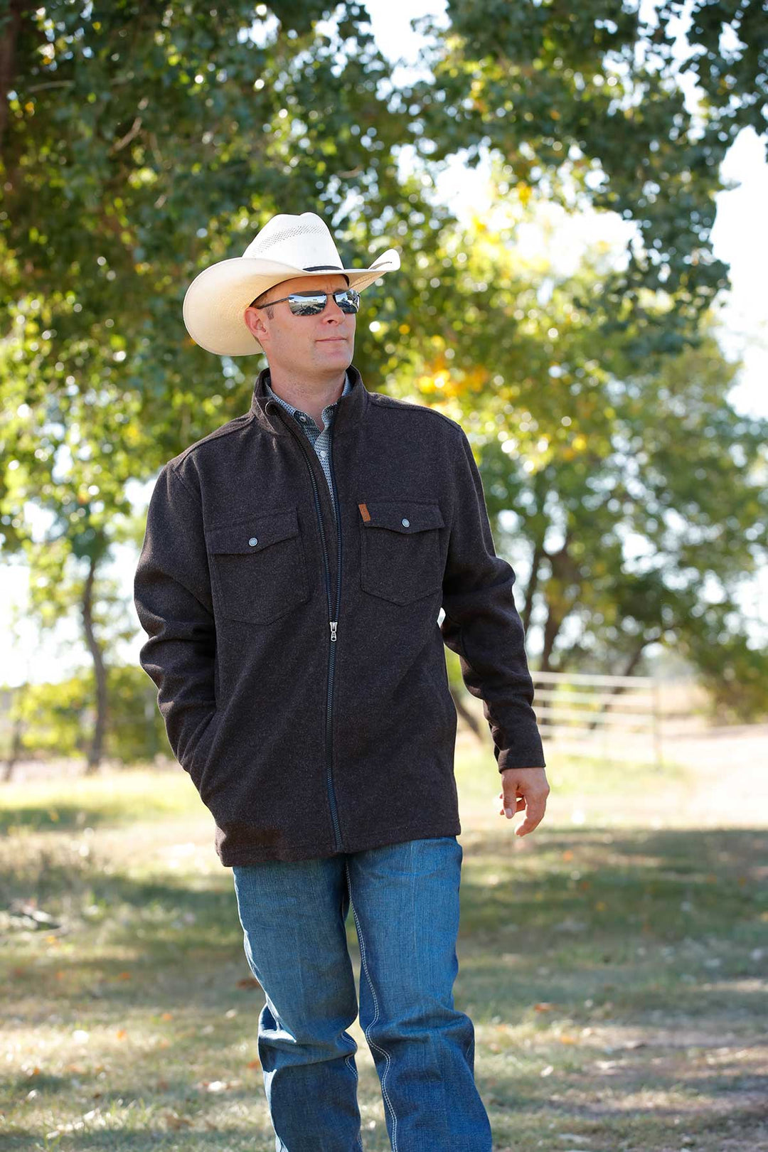 Cinch Men's Brown Knit Shirt Jacket