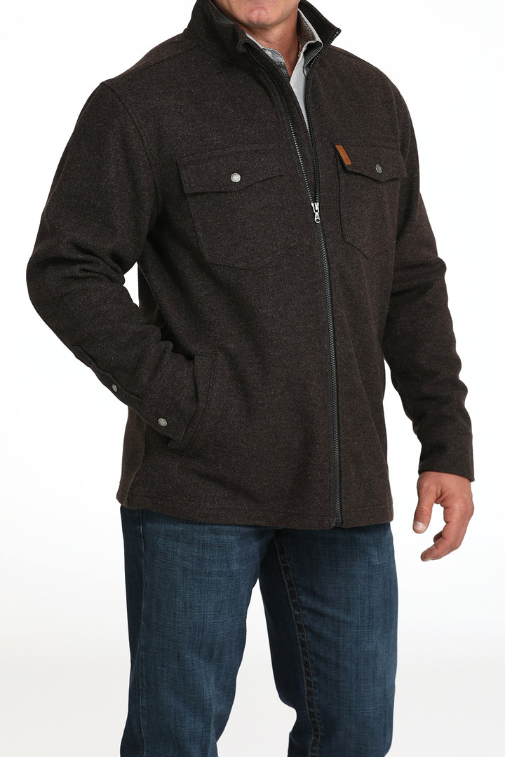 Cinch Men's Brown Knit Shirt Jacket