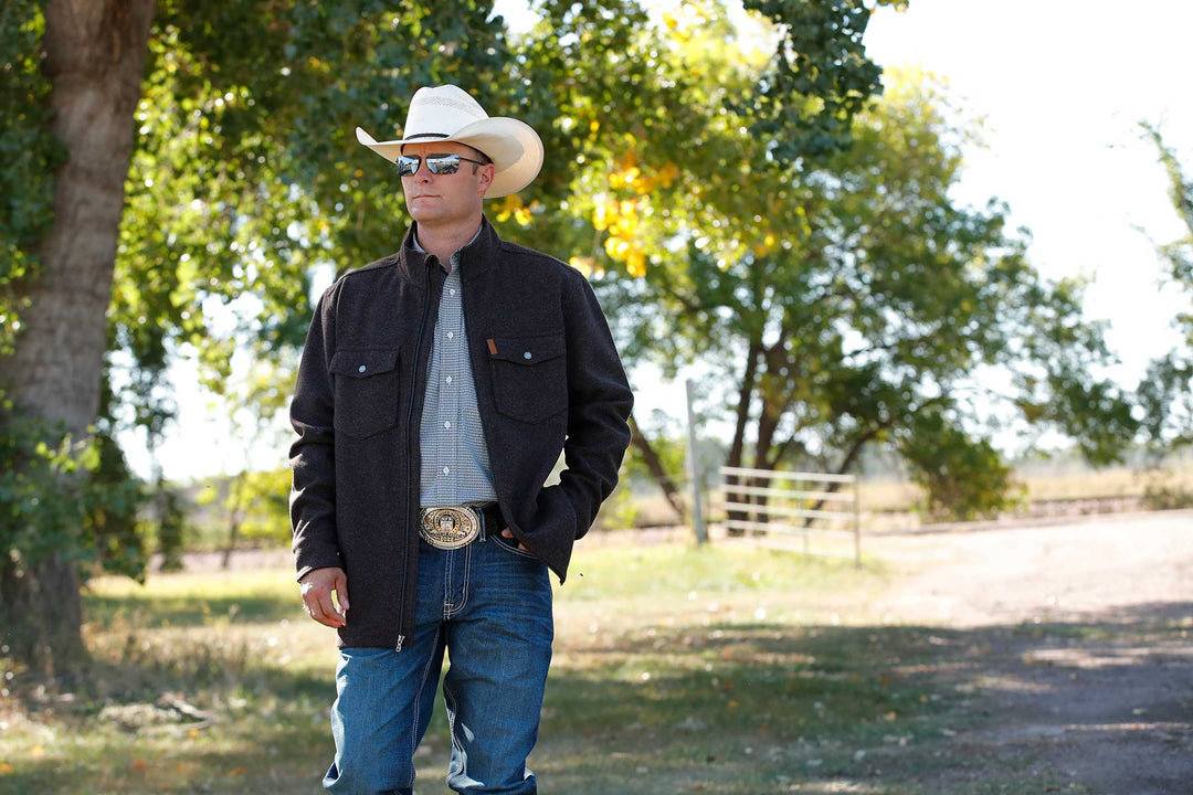 Cinch Men's Brown Knit Shirt Jacket