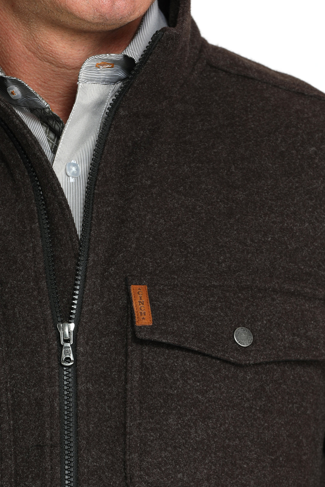 Cinch Men's Brown Knit Shirt Jacket