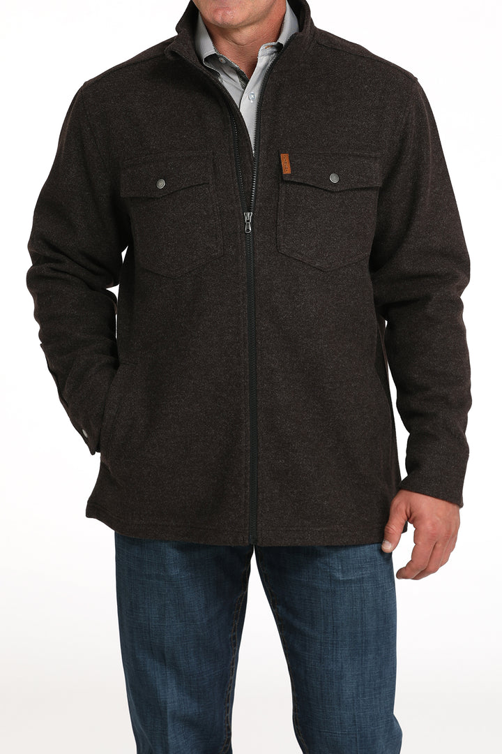 Cinch Men's Brown Knit Shirt Jacket