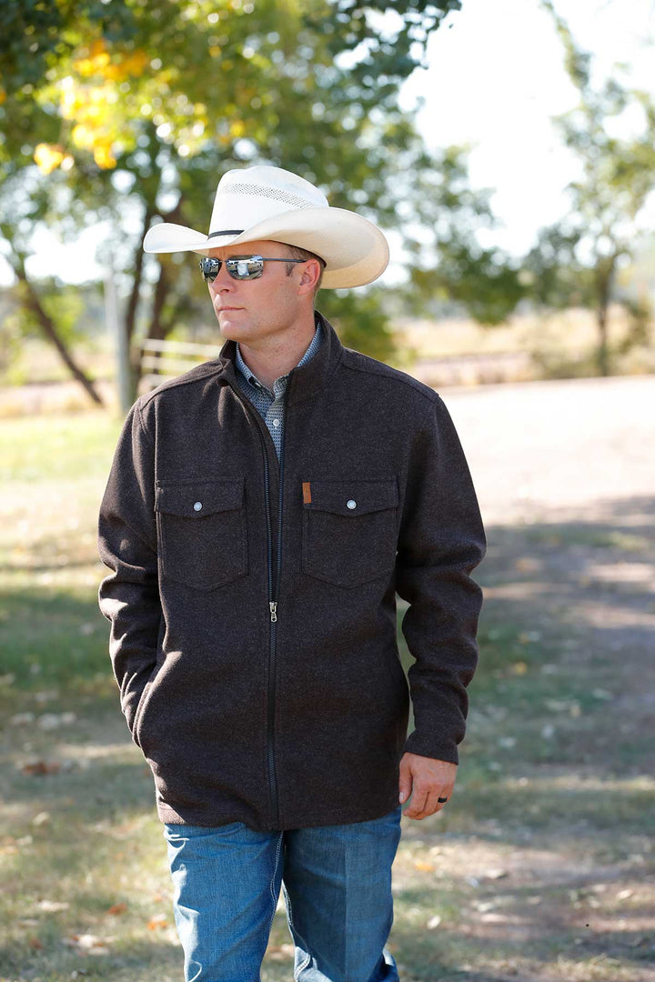 Cinch Men's Brown Knit Shirt Jacket