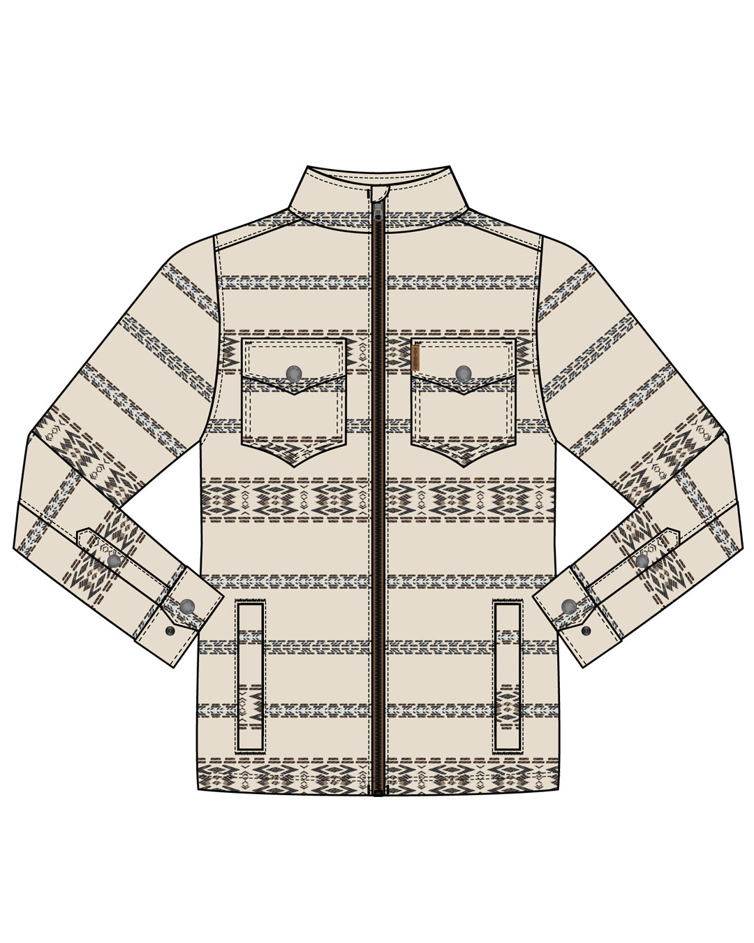 Cinch Men's Cream Jacquard Shirt Jacket