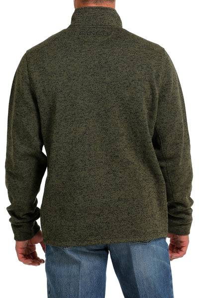 Cinch Men's Olive Quarter Zip Sweater Knit Jacket