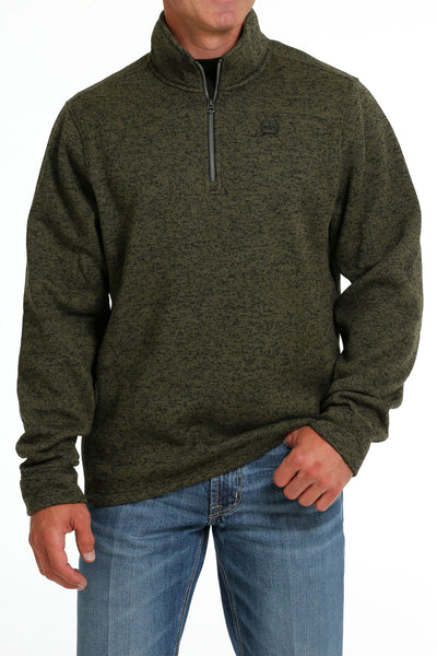 Cinch Men's Olive Quarter Zip Sweater Knit Jacket