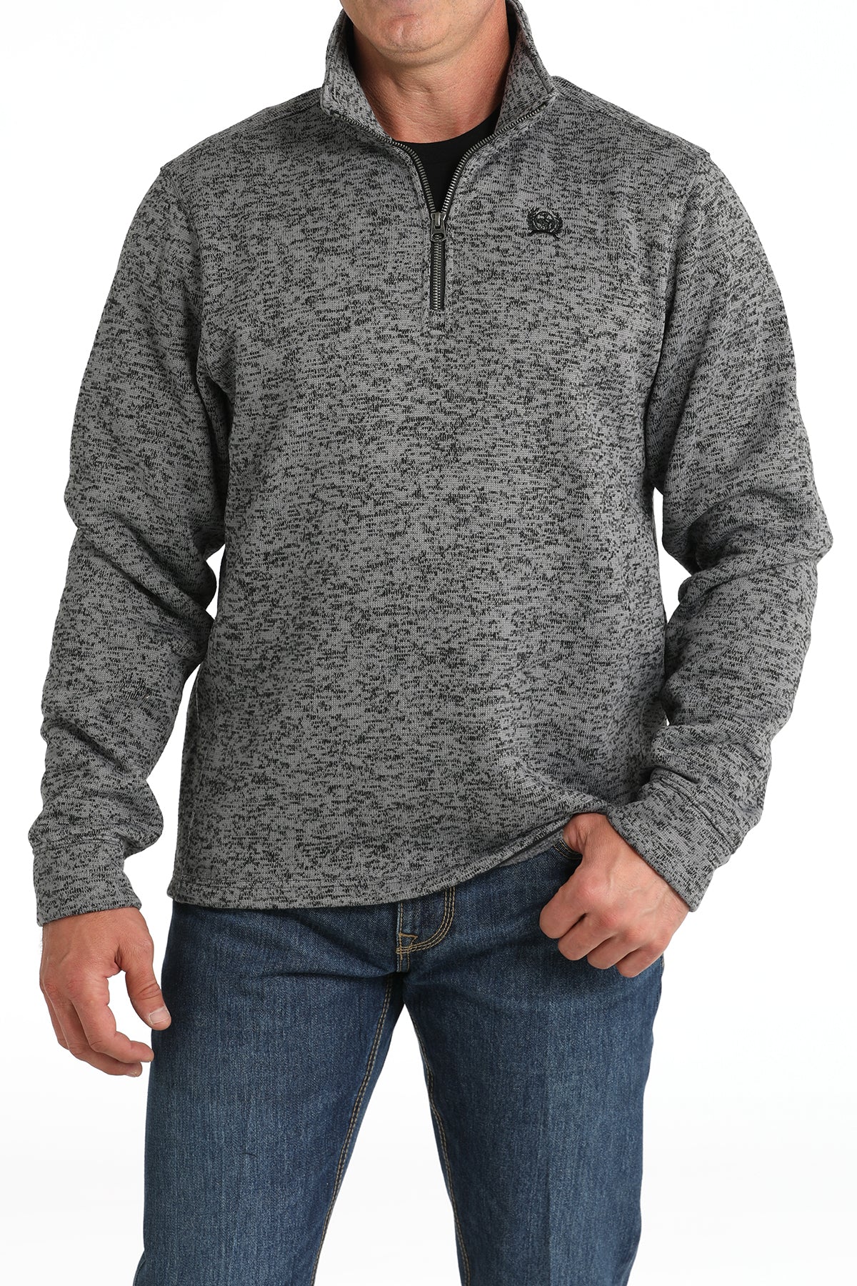 Cinch Men's Gray Sweater Knit 1/4 Zip Pullover – West 20 Saddle Co.