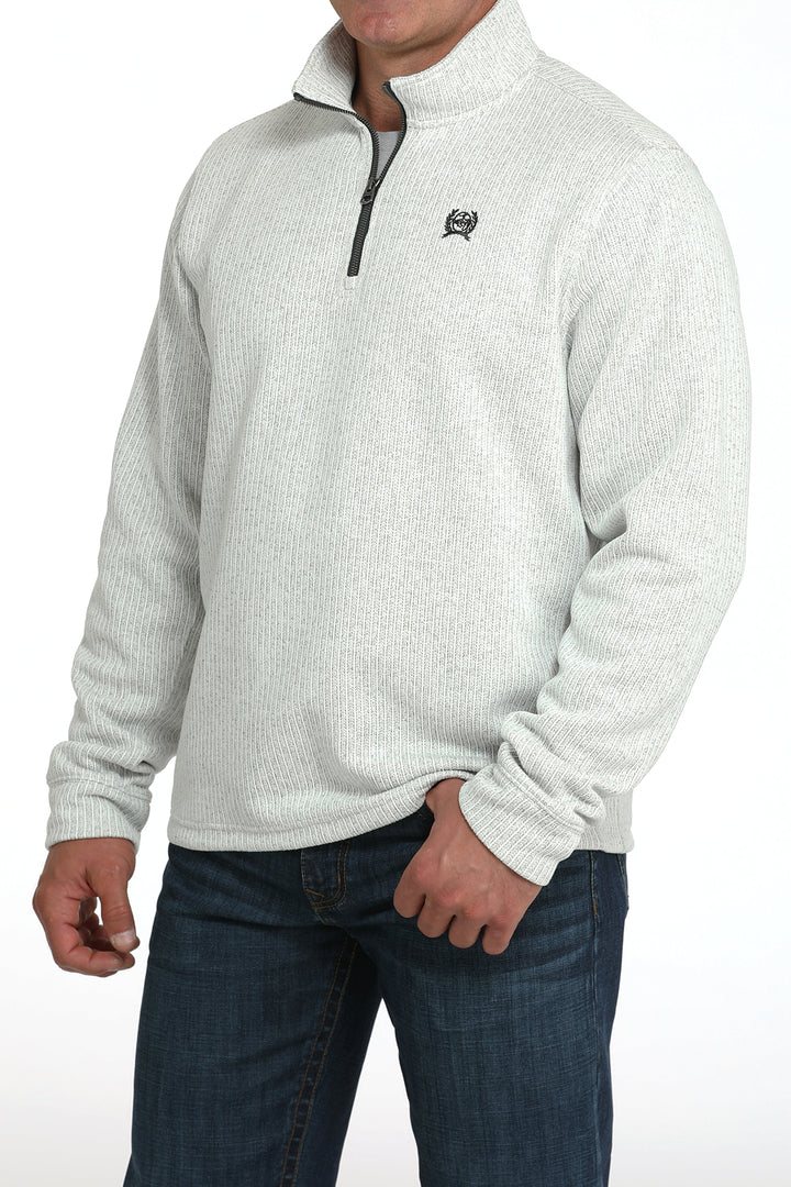 Cinch Men's Gray 1/4 Zip Sweater Knit Pullover