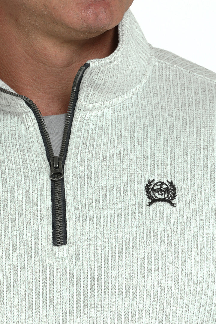 Cinch Men's Gray 1/4 Zip Sweater Knit Pullover