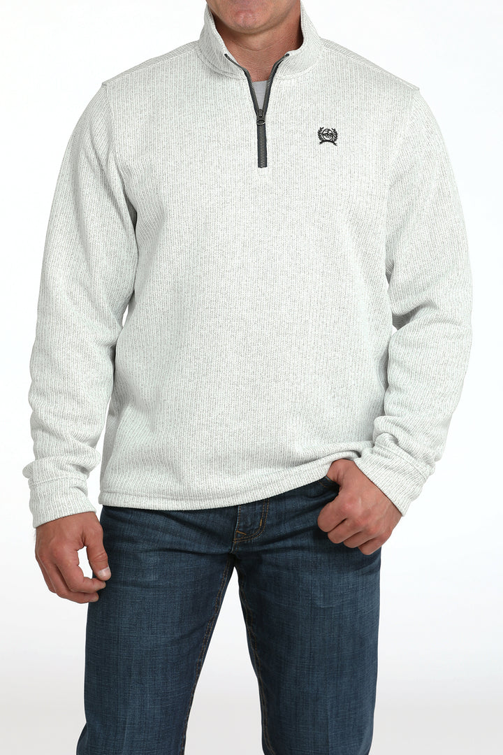 Cinch Men's Gray 1/4 Zip Sweater Knit Pullover