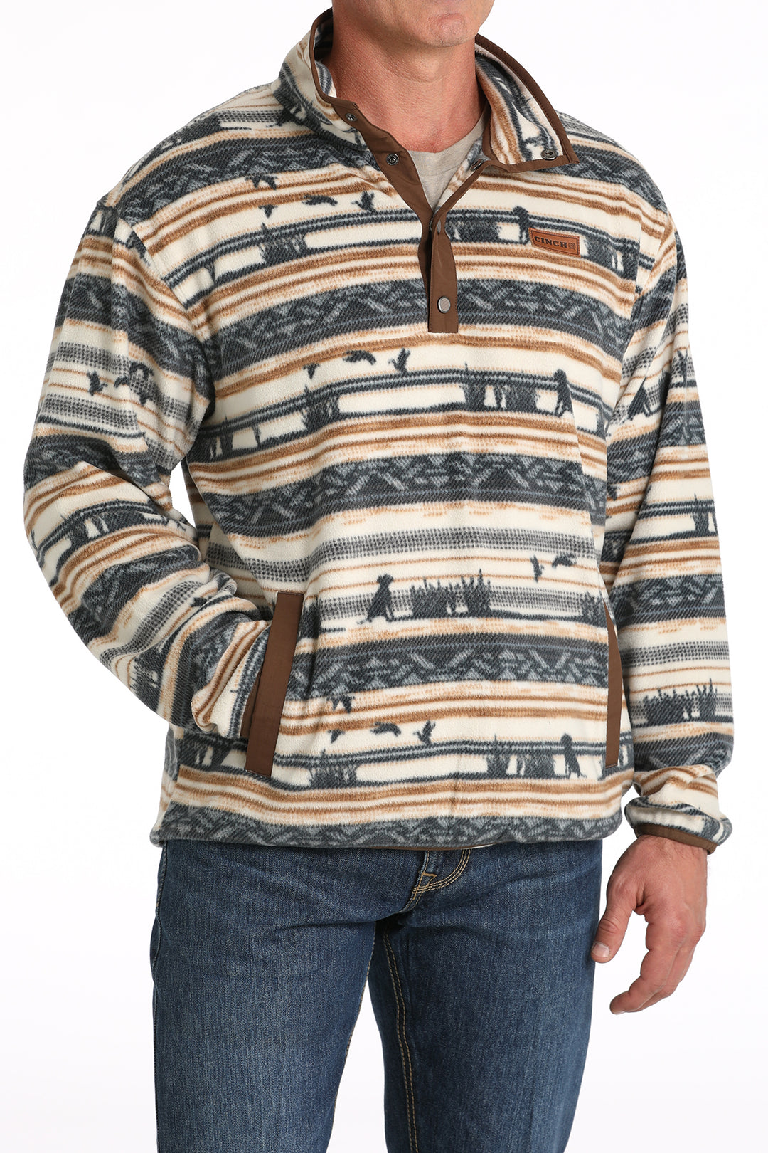 Cinch Men's Cream Duck Hunter Fleece Pullover