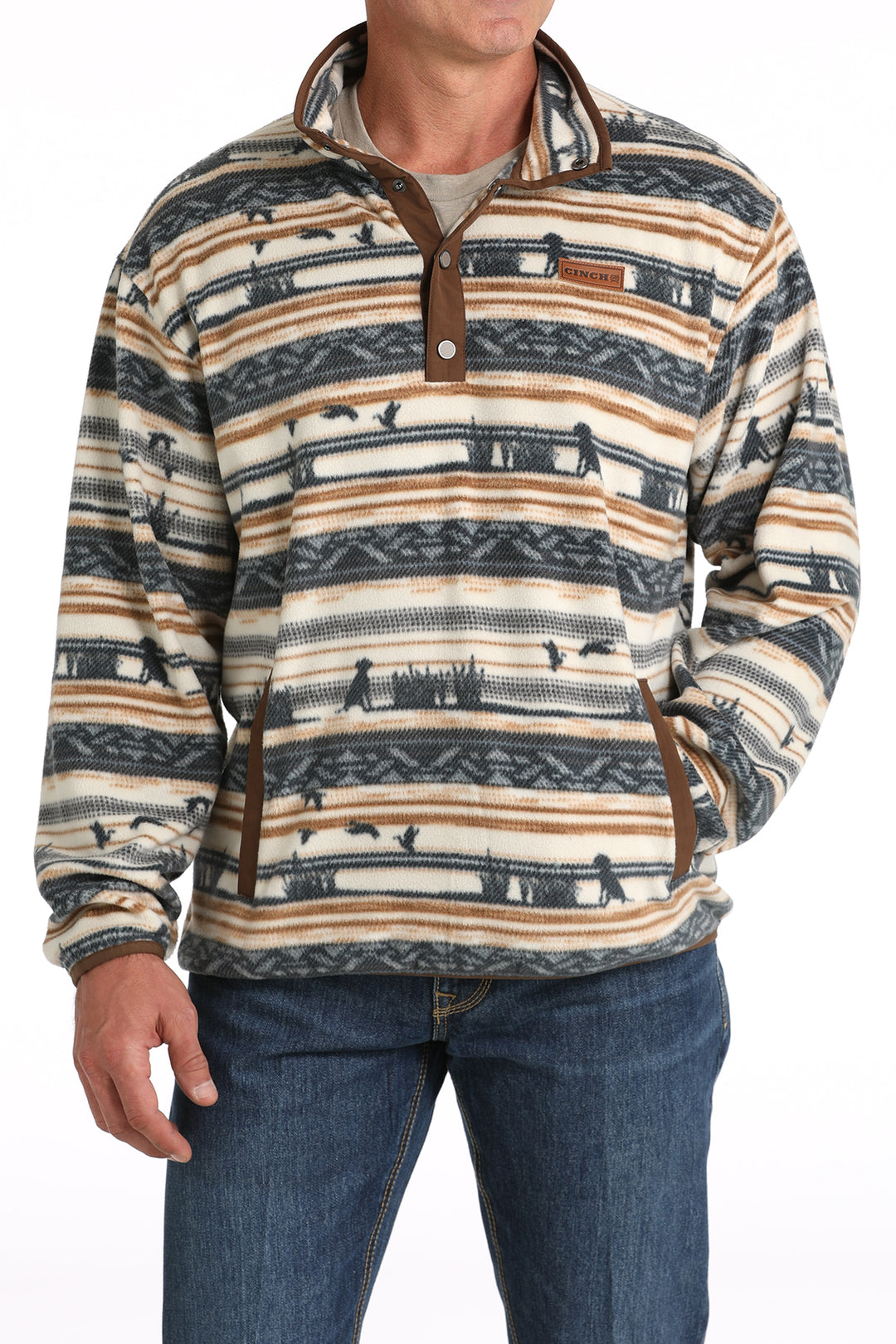 Cinch Men's Cream Duck Hunter Fleece Pullover