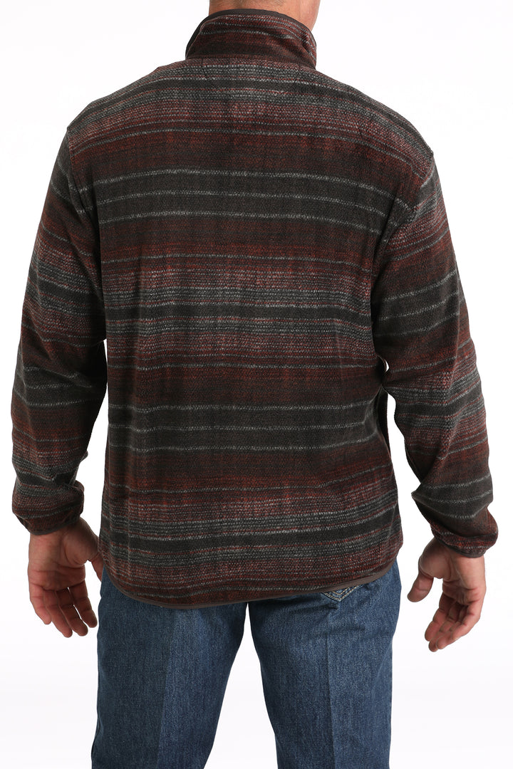 Cinch Men's Brown and Red Fleece Pullover