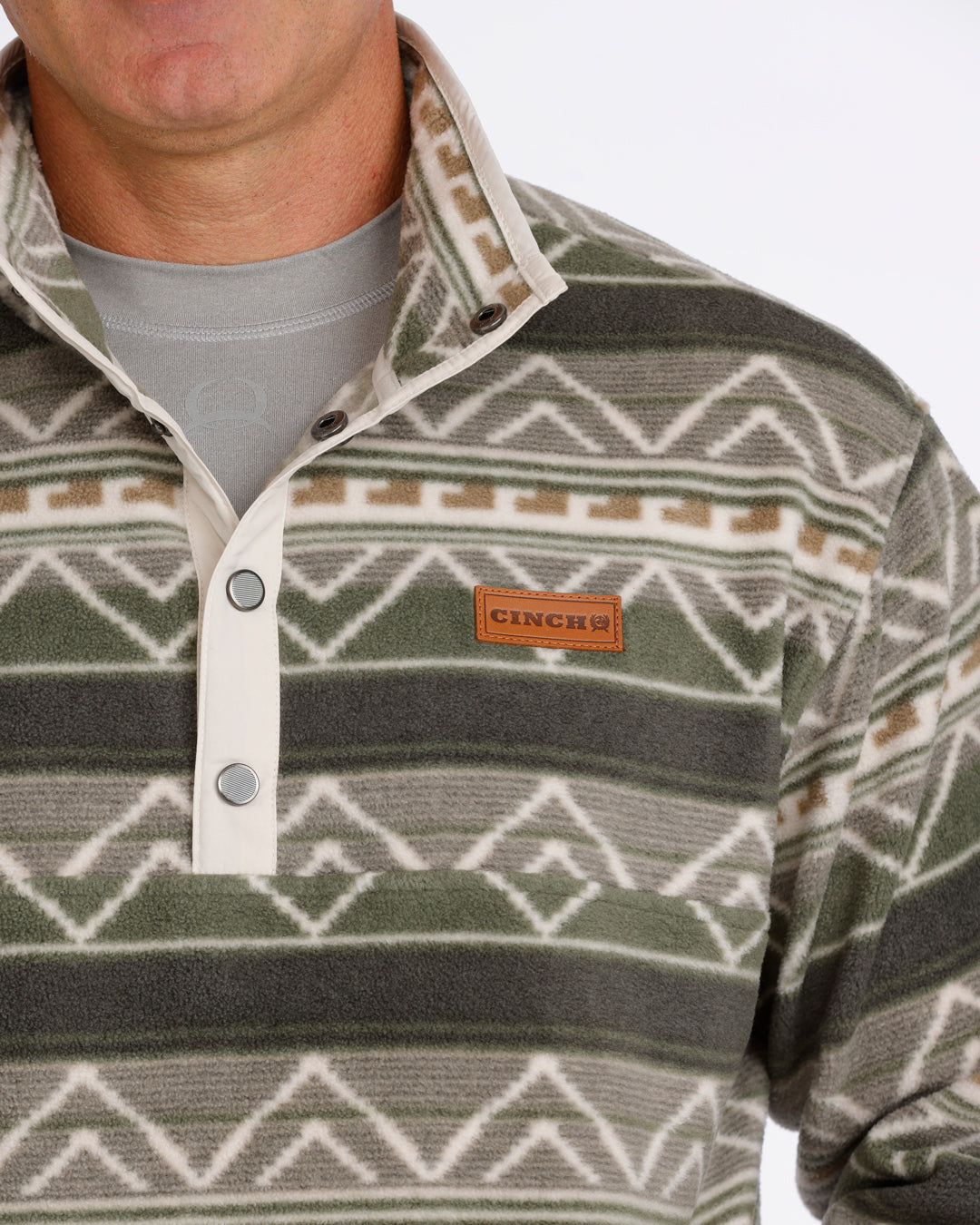 Cinch Men's Olive Polar Fleece Pullover