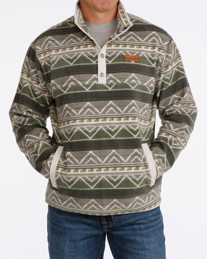 Cinch Men's Olive Polar Fleece Pullover